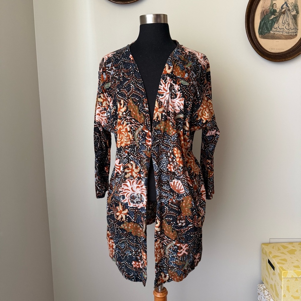 Cotton kimono cardigan with beachy print - Madewell